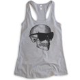 thumbnail image 1 of Skull With Sunglasses Tank Top, Ladies Racerback Tank Top, Halloween Tank, Skull Graphic Tank, Heather Gray, XX-Large, 1 of 3