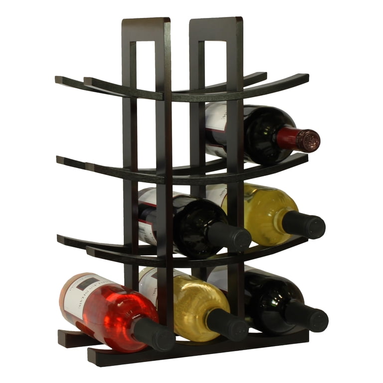 Relaxdays 12-Bottle Bamboo Wine Rack | Natural Wood Storage Holder For Counter Or Bar