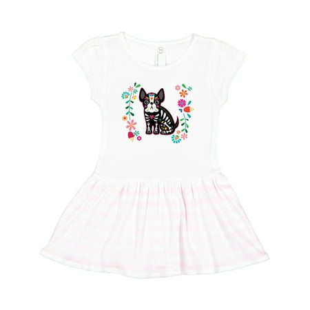 

Inktastic French Bulldog Dog Dia De Los Muertos Gift Toddler Girl Dress