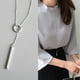 thumbnail image 3 of S925 Collar de Plata de la Mujer Larga Cadena Collarbone, 3 of 7