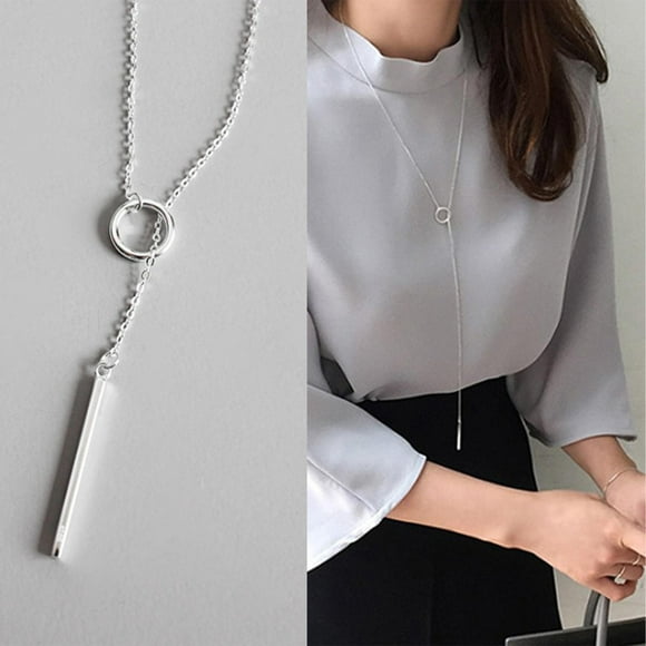 SZXZYGS Gifts for Girlfriend Day S925 Sterling Silver Necklace Women's Simple Long Collarbone Chain