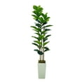 thumbnail image 1 of QinaQin Árbol artificial Fiddle Leaf Fig con maceta plástica, tronco natural y hojas de seda realistas, ideal para decoración de interior o exterior, 1 of 7