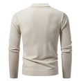 thumbnail image 4 of JTieacloth Mens Slim Fit Knitted Sweater New Men's V Neck Jacquard Knitted Sweater Jacket(Beige), 4 of 5