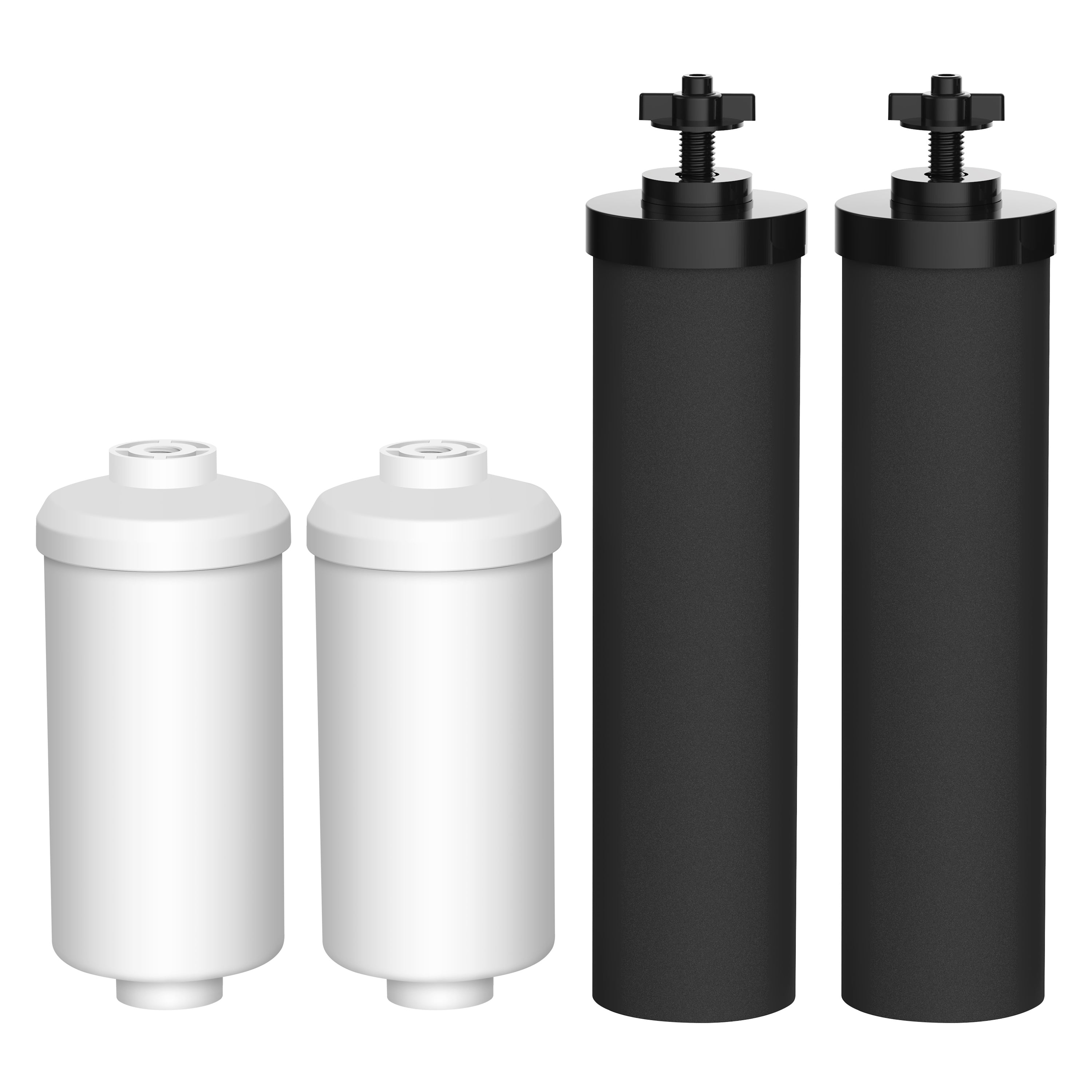 BB9-2 Combo Pack and Gravity Filter System Includes 2 Black Filters and 2 Fluoride Filters AQUACREST Water Filter Replacement for Black Filters PF-2 & Fluoride Filters