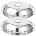 thumbnail image 4 of OULII 2Pcs Electric Stove Burner Drip Pans Silver Iron Square Replacement For Stained Pans, 4 of 7