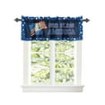 thumbnail image 2 of Kitchen Cafe Valance Curtain for Small Windows,4th of July American Flag and Eagle Rod Pocket Short Valances Celebration Patriotic Star on Navy Blue Window Treatment for Living Room/Bedroom,42x18in, 2 of 8