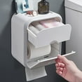 thumbnail image 2 of 1-piece Toilet Tissue Box, Wall-mounted, Waterproof, Toilet Tissue Box, Drill-free, Paper Box, Toilet Paper Roll, Paper Holder, 2 of 7