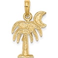 thumbnail image 4 of 14K Yellow & Rhodium With Polished Charelston Palm Tree Charm (18.65 X 12.82) Made In United States k9454, 4 of 5