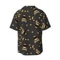 thumbnail image 6 of Lafuoo Bee Pattern Men's Cuban Collar Short Sleeve Shirt, Button-Down Resort Beach Pocket Shirt-Large, 6 of 7