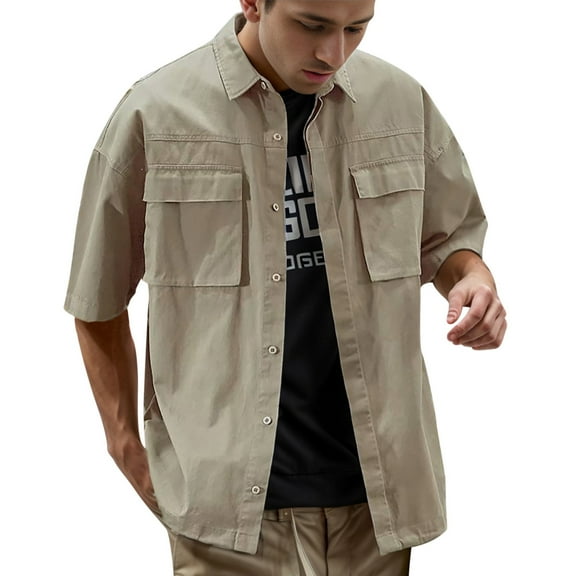Summer Men's Casual Short Sleeve Shirt Breathable Lightweight Comfortable Stylish Half Sleeve Top for Outdoor Activities Men's Tops T-Shirt Casual Crew Neck Loose