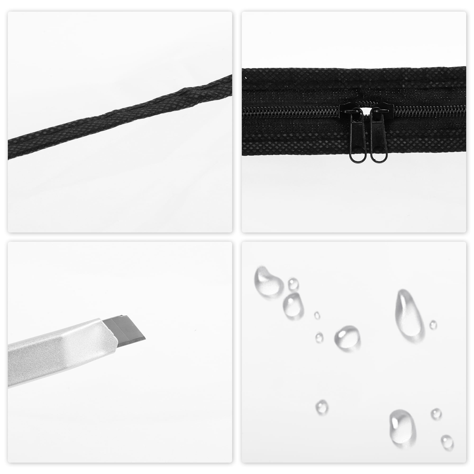 Unique Bargains Durable Storage Bag 1Pc Clear White Black 15.75"x11.81"x7.87"