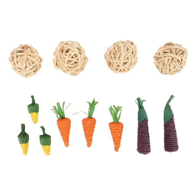 Juego de juguetes para masticar hámster, juguete para masticar animales pequeños, juguetes para mascotas, solución innovadora para masticar conejos y zanahorias