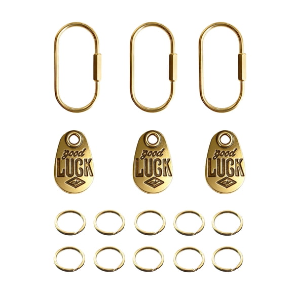 Premium Brass Carabiner Keychain-Durable Metal Key Ring Clip for Outdoor Camping Hiking Travel Keys and Backpack Accessories-Gold
