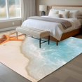 thumbnail image 5 of Summer Cyan Washable Living Room Rugs 5'x7', Teal Beach Scenery Seaside Starfish Coastal Low Pile Throw Large Area Rugs Non-Slip Sturdy Edge Binding Carpet for Dining Room Bedside Kitchen, 5 of 9