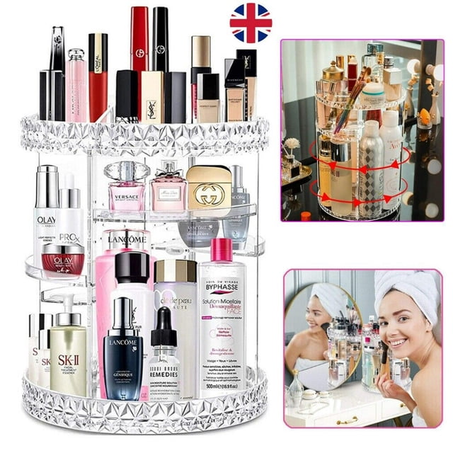 Organizador de maquillaje giratorio grande 360, caja de almacenamiento de cosméticos, soporte de exhibición de Perfume
