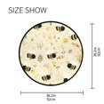 thumbnail image 5 of 36.2 Inch Round Floor Mat Cute Bees and Honeycomb Pattern Carpet Decor Rug for Living Room Bedroom, 5 of 6