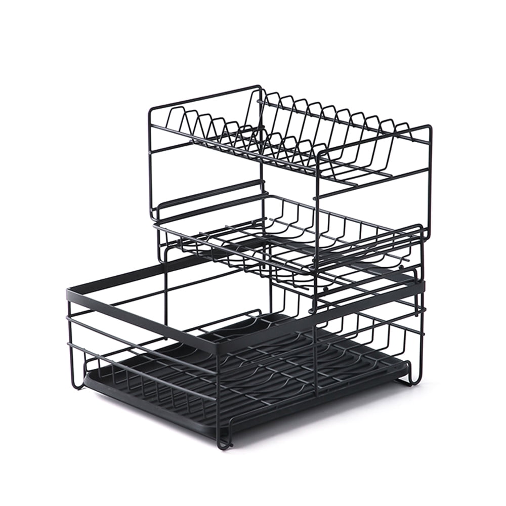 Kitchen Countertop Corner Waterproof Breathable Dish Drying Rack