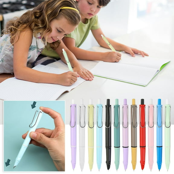 Retractable Pens for Writing, Refillable Pen with 0.38mm Tip, Non-slip Grip & Quick-dry Ink for Smooth Writing, Ideal for Learner, Office Use and Note Taking,Vsgery