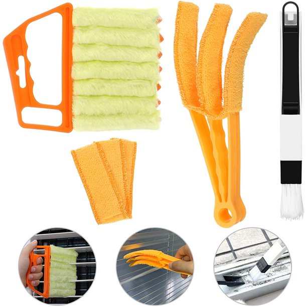 Herramienta de limpieza para quitar el polvo con 7 dedos y limpiador de persianas para ventanas, cepillo para polvo, persianas manuales para ventanas, cepillo para persianas venecianas TUNC Sencillez