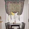 thumbnail image 3 of Boho Floral Tie Up Curtains for Windows, Adjustable Balloon Window Shades, Vintage Flowers Abstract Art Ethic Tribe Kitchen Window Treatments Farmhouse Short Curtains with Rod Pocket 42"x45", 3 of 8