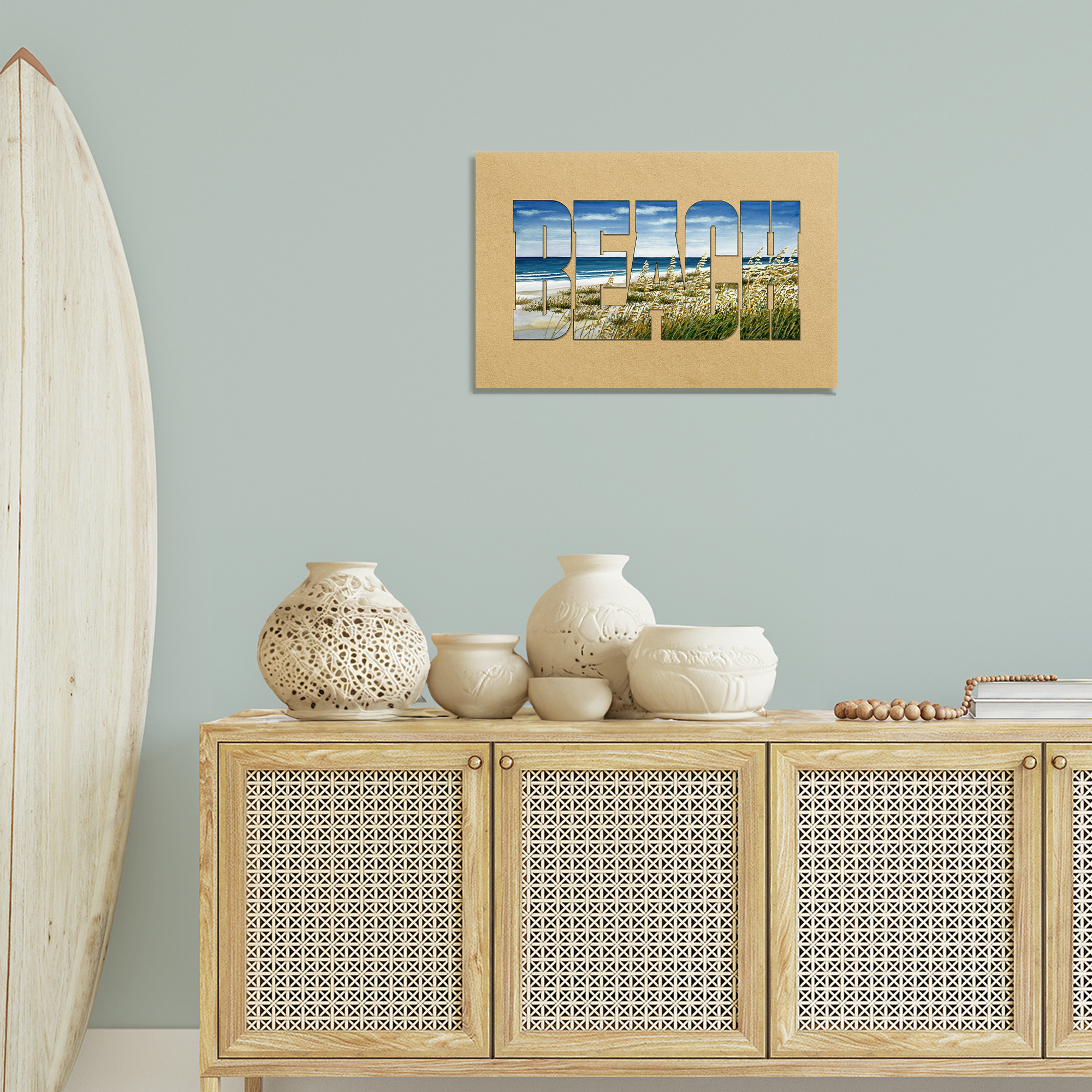 Stupell Industries Grassy Beach Typography Nautical & Beach Painting Wrapped Canvas Art Print Wall Art, 24 x 16