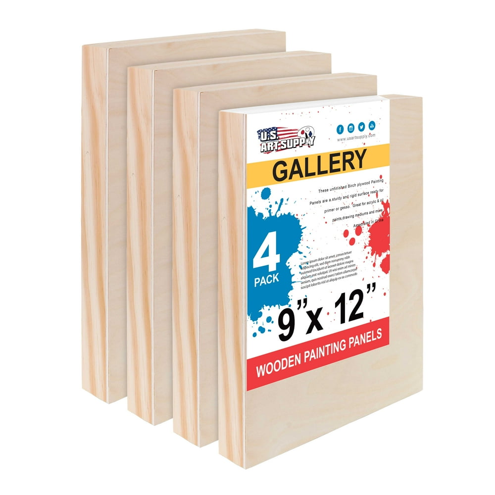 U.S. Art Supply 9" x 12" Birch Wood Paint Pouring Panel Boards, Gallery