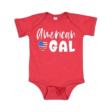 

Inktastic 4th of July American Gal with Heart Flag Gift Baby Girl Bodysuit