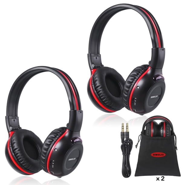 Auriculares inalámbricos para coche SIMOLIO para niños, paquete de 2 con bolsa de almacenamiento