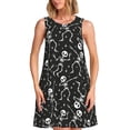 thumbnail image 1 of Balery Retro Skeleton Dancing On Halloween Party Vestidos de verano para mujer con estampado: vestido holgado sin mangas, vestido playero informal y cómodo para días calurosos., 1 of 7