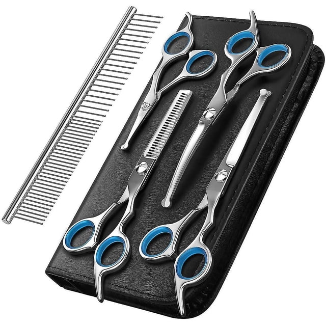 Dog Grooming Scissors Kit Professional Safety Thinning Shears Comb