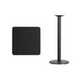 thumbnail image 2 of Bowery Hill 24" Table de Bar de Restaurant Carrée en Noir, 2 of 2