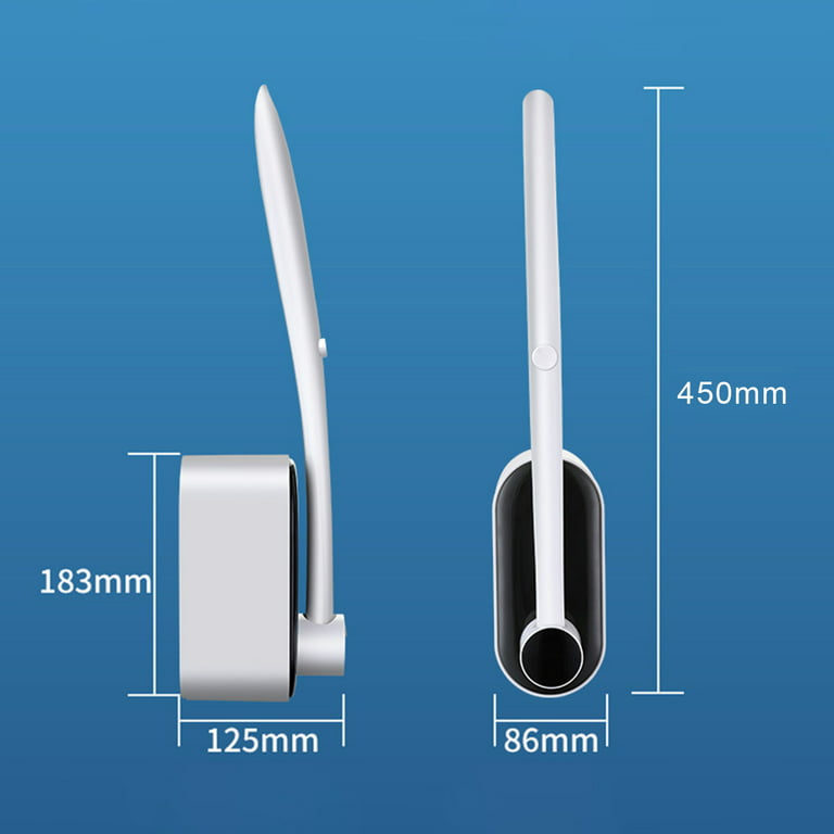 Bathroom Disposable Toilet Brush Set 45cm Extra Long Handle + 8 Replacement  Head