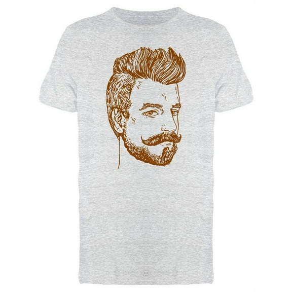 Bearded Man Sketch T-Shirt Men -Image by Shutterstock, Male Medium