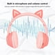 thumbnail image 4 of Auriculares para niños con Orejas de Gato Auriculares inalámbricos con Cable multifunción Plegables Control de Volumen de Graves Fuertes con Luces LED para Viajes en casa, 4 of 8