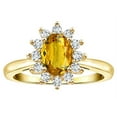 thumbnail image 2 of Star K � Classic Lady Diana Halo Oval 7x5 Genuine Citrine Ring, 2 of 9