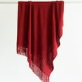 thumbnail image 2 of Set of 2 Decorative Chevron Pattern Knit Throw Blanket, 50x60 in, Made with Premium Yarns, Finished with Chic Fringe Details - Red, Lightweight, Breathable, Easy Care, 2 of 8