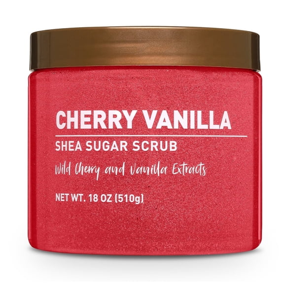 Equate Cherry Vanilla Sugar Body Scrub, 18 oz, Soothes Dry Skin