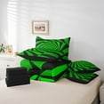 thumbnail image 5 of Erosebridal Green Black Spiral Bedding Sets Queen Size,Ombre 3D Geometry Comforter Sets with Sheets,Modern Abstract Art Bed in a Bag Queen Size,Lightweight Bedroom Decorative Reversible,7 Pieces, 5 of 6
