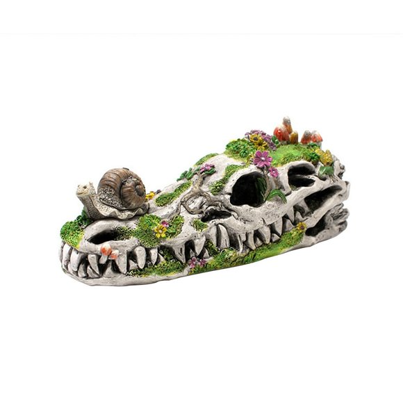Modèle de Tête de Dinosaure Décoratif Tête de Dragon Os Statue Déco Fournitures de Jardin