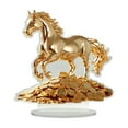 thumbnail image 2 of Luxcidy 2D Acrylic Gold Horse Coin Ornament, Wealth Vigour Success Charm, Prosperity Home Decor, for Spring Festival Display, Year of The Horses Desktop Feng Shui Decoration, 2 of 6
