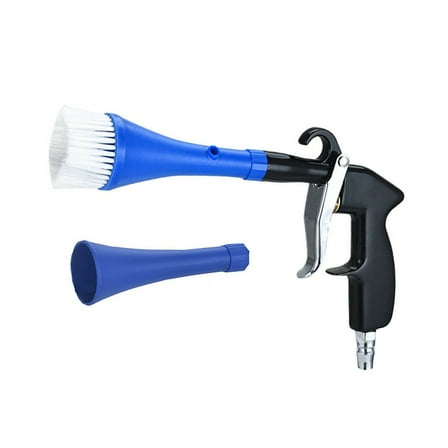 Air Car Cleaning Gun Tools Air Blow Gun Dry Brush Cleaning Gun With 2 Nozzles 1/4inch Air Inlet Adapter 360 Degree Rotate Tube For Car Interior Cleaning Blows Away Dirt, Debris And