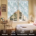 thumbnail image 5 of Swag Curtain Valances Green Waves Swag Valances for Kitchen Windows Ocean Lines Stripes Short Topper Curtains Valance Tier Pair for Kitchen Bedroom Living Room Bathroom 28"x36", 5 of 8