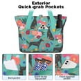 thumbnail image 2 of Tote Bag for Women - Doberman Dog Pattern with Flowers Shoulder Bag - Large Utility Work Duffle Bag with Zipper Handbag for Travel, Work, Sprots, 2 of 5