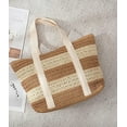 thumbnail image 6 of Kukuzhu Straw Beach Bag Women Summer Handmade Woven Large Tote Bag Striped Straw Handbag Shoulder Bag for Travel Vacation, 6 of 6