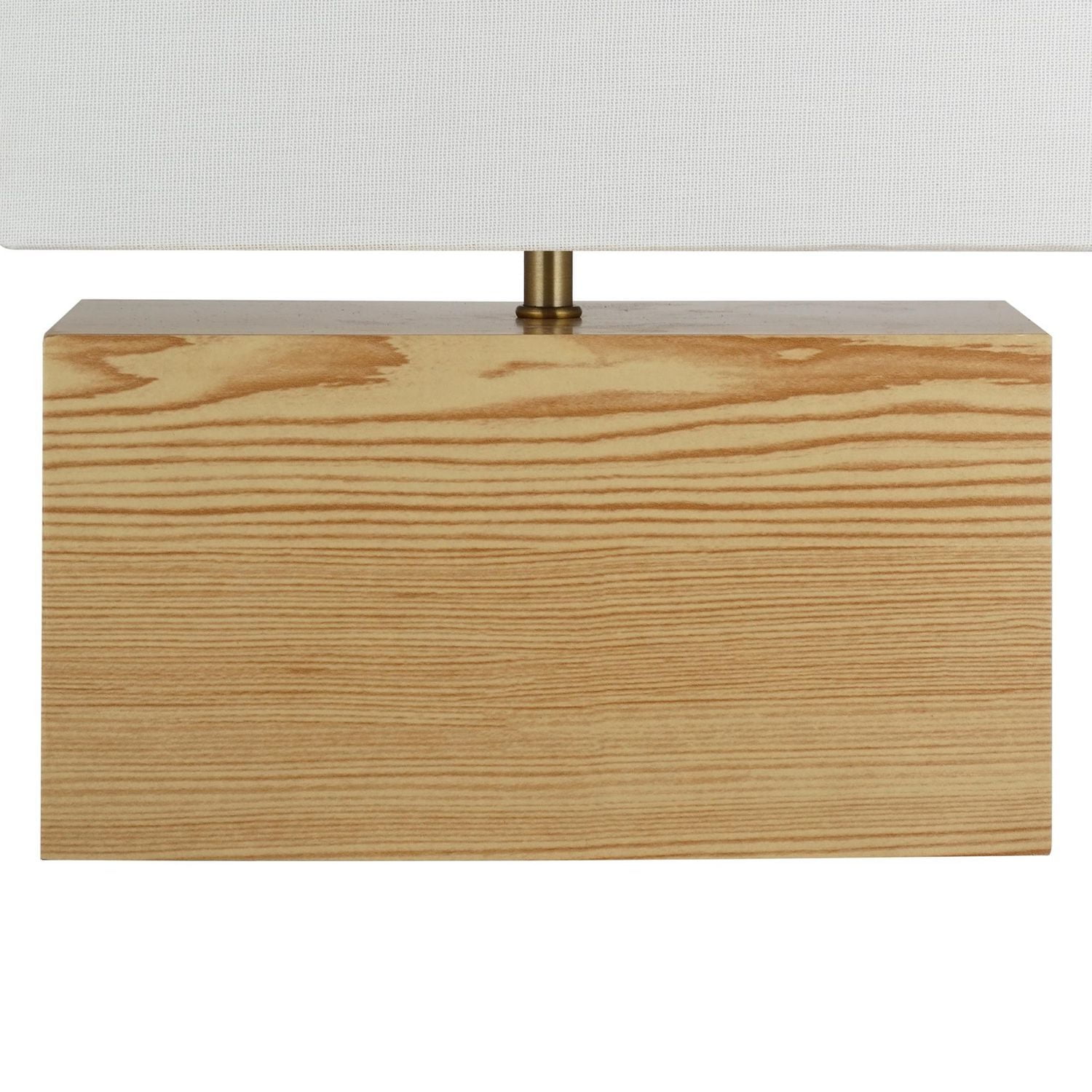 hometrends Faux-Blonde Wood Rectangular Accent Lamp