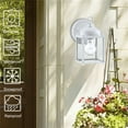 thumbnail image 4 of 2-Pack 1-Light Outdoor Wall Light with Matte White and Clear Glass Shade, 4 of 9
