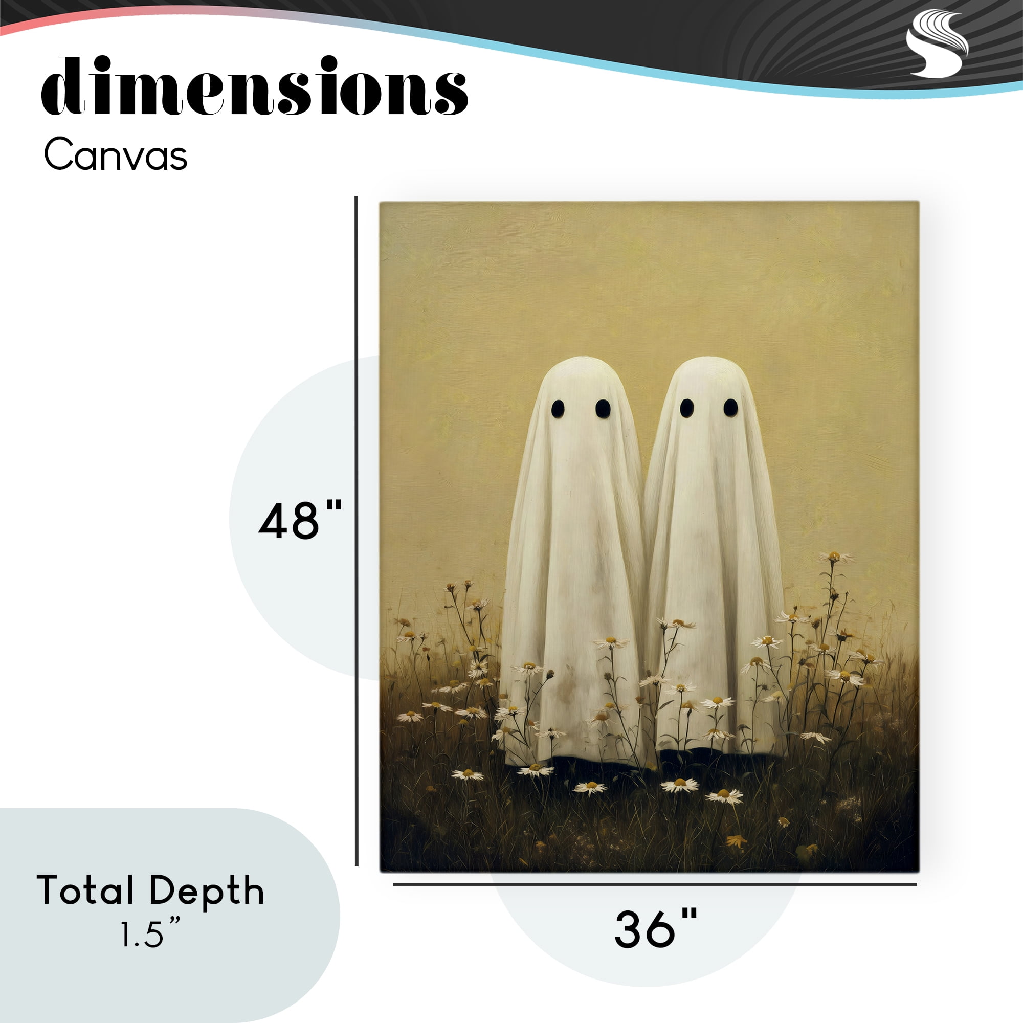 Daisy Ghost Couple Canvas Wall Art, design by Arlington Prints