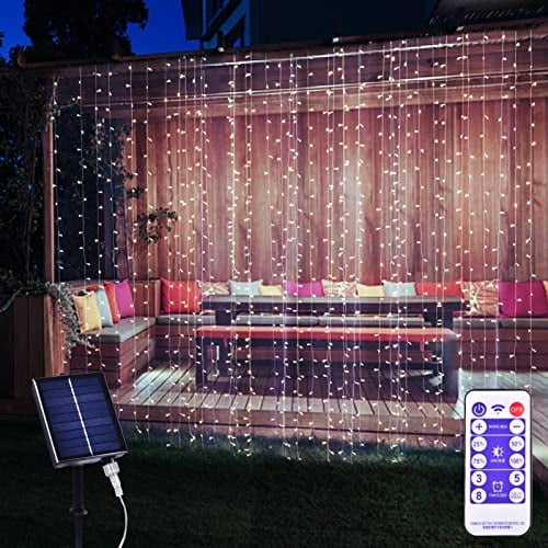 Luces de cortina solares XINXIANLIAN 300 LED IP65 a prueba de agua