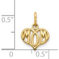 thumbnail image 5 of 14K Yellow Gold Mom Heart Charm (15 X 10) Made In United States c368, 5 of 6
