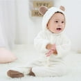 thumbnail image 6 of URMAGIC Newborn Baby Jumpsuit Hooded Fleece Rompers Long Sleeve Onesies Outwear Outfits 0-12 Months, 6 of 18